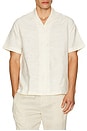 view 4 of 5 Franca Cotton Blend Raffia Jacquard Short Sleeve Shirt in Ivory