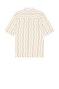 view 2 of 4 Cassio Pyjama Short Sleeve Shirt Cabana Stripe Print in Ivory & Almond