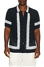 view 1 of 4 Marques Crochet Cardigan Shirt in Navy