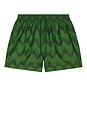 view 1 of 4 Rio Swim Short Raffia Copa Jacquard Print in Dark Parakeet Green