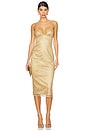 view 1 of 4 Glitter Grid Midi Dress in Gold