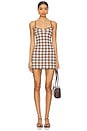 view 1 of 4 Gingham Knit Mini Dress in Brown