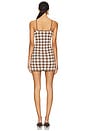 view 3 of 4 Gingham Knit Mini Dress in Brown