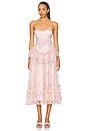 view 1 of 4 Emmeline Embroidery Midi Dress in Pink