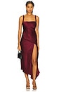 view 1 of 4 Carla Jacquard Midi Dress in Burgundy