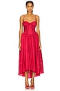 view 1 of 4 Burnout Stripe Maxi Dress in Red