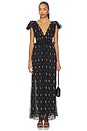 view 1 of 4 Vestido longo plissado de renda Poppy in Black