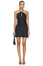 view 1 of 4 ROBE COURTE ADRIFT SATIN HALTER in Black