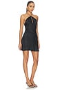 view 2 of 4 ROBE COURTE ADRIFT SATIN HALTER in Black