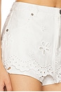 view 6 of 6 Daisy Eyelet Denim Skort in White