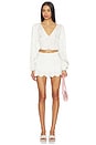 view 5 of 6 Locked Hearts Skort in White