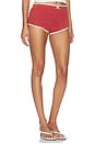 view 2 of 6 Crochet Rugby Micro Shorts in Cream Red