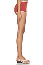 view 3 of 6 Crochet Rugby Micro Shorts in Cream Red
