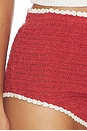 view 6 of 6 Crochet Rugby Micro Shorts in Cream Red