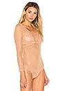 view 3 of 6 Sparkle Mesh Bodysuit in Rose Gold