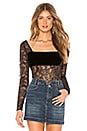 view 1 of 5 Romy Long Sleeve Bodysuit in Noir