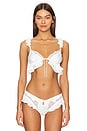 view 1 of 4 Butterfly Lace Ruffle Bralette in White