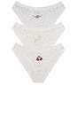 view 1 of 6 Floral Panty 3 Pack in White