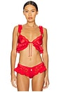 view 1 of 4 BUTTERFLY レースフリルブラレット in Red
