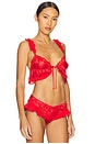 view 2 of 4 BUTTERFLY レースフリルブラレット in Red