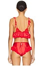 view 3 of 4 BUTTERFLY レースフリルブラレット in Red
