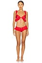 view 4 of 4 BUTTERFLY レースフリルブラレット in Red