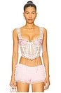 view 1 of 5 Rose Milk Eyelet Bustier in Pink