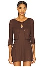 view 1 of 4 Elliana Cardigan in Chocolate