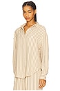 view 2 of 5 Mindy Striped Button Down Shirt in Brown