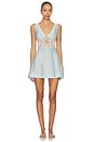 view 1 of 5 Bluebird Jacquard Mini Slip Dress in Dusty Blue
