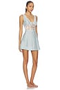 view 3 of 5 Bluebird Jacquard Mini Slip Dress in Dusty Blue