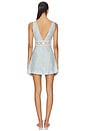 view 4 of 5 Bluebird Jacquard Mini Slip Dress in Dusty Blue