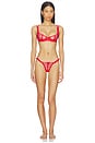 view 4 of 4 Cross Stitch Hearts Thong Panty in Red