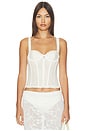 view 1 of 5 Eyelet Rose Bustier in Off White
