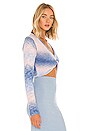 view 2 of 4 Celeste Twist Front Crop Sweater in Blue