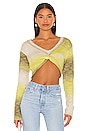 view 1 of 4 Celeste Twist Front Crop Sweater in Green