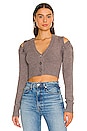 view 1 of 5 Joan Cropped Cardigan in Grey