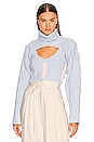view 1 of 5 Page Layered Turtleneck Sweater in Blue