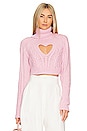 view 1 of 4 Vera Cropped Cut Out Sweater in Pink