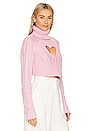 view 2 of 4 Vera Cropped Cut Out Sweater in Pink