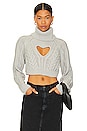 view 1 of 4 Vera Cropped Cut Out Sweater in Grey