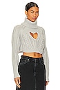 view 2 of 4 Vera Cropped Cut Out Sweater in Grey