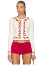 view 1 of 4 Rose Waltz Scalloped Knit Cardigan in Cream