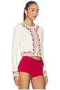 view 2 of 4 Rose Waltz Scalloped Knit Cardigan in Cream