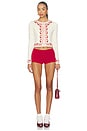 view 4 of 4 Rose Waltz Scalloped Knit Cardigan in Cream