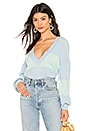 view 1 of 4 Lauryn V Neck Knit in Cloud Stripe