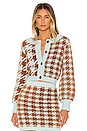 view 1 of 4 Cher Houndstooth Cardigan in Toffee