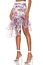 view 1 of 6 X REVOLVE Asymmetric Ruffle Skirt in Pink & Blue Floral
