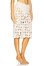 view 2 of 6 Floral Crochet Coverup Midi Skirt in White
