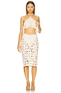 view 5 of 6 Floral Crochet Coverup Midi Skirt in White